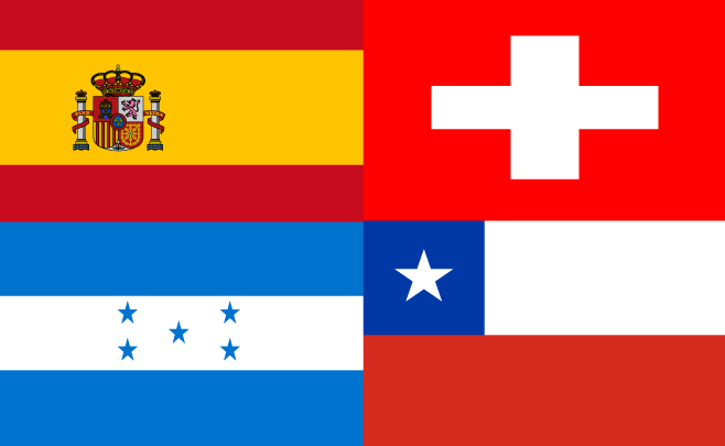 Vlaggen landen van Groep H Wk 2010